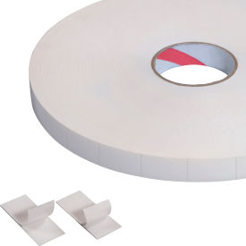 Tape Logic® Double Sided Foam Strips 1"" x 3"" 31.25 Mil White 216/Roll