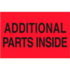 Tape Logic® Labels w/ ""Additional Parts Inside"" Print 3""L x 2""W Fluorescent Red Roll of 500