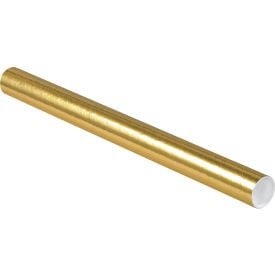 Global Industrial™ Mailing Tubes with Caps 2""Dia. x 24""L 0.060"" Thick Gold 50/Pack