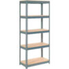 Global Industrial 5 Shelf Heavy Duty Boltless Shelving Starter 36""Wx18""Dx72""H Wood Deck USA