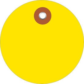 Global Industrial Plastic Circle Tag 3"" Dia. Yellow 100/Pack