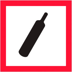 Tape Logic® Pictogram Gas Cylinder Labels 1""L x 1""W Black/Red/White Roll of 500