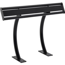 Global Industrial™ 4' Leaning Rail In-Ground/Surface Mount Black