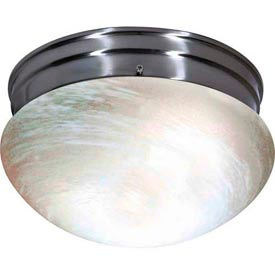 Satco 76-674 2 Light - 10"" - Flush Mount - Medium Alabaster Mushroom  Brushed Nickel
