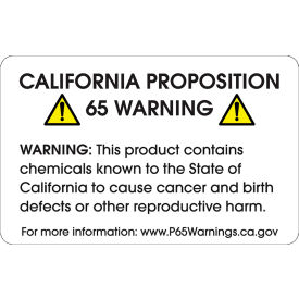 Tape Logic® Prop 65 Labels ''California Proposition 65...'' 2-3/8""L x 1-1/2""W Roll of 500