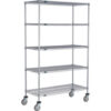 Nexel® 5 Shelf Truck Nexelate® 36""W x 30""D x 60""H Polyurethane Swivel Casters