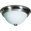 Satco 76-244 2 Light - 13"" - Flush Mount - Frosted Melon Glass  Brushed Nickel