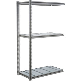 Global Industrial 3 Shelf Extra Heavy Duty Boltless Shelving Z Beam Add On 48Wx24Dx84H Steel Deck
