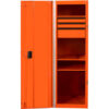 Extreme Tools RX Side Locker 3 Drawers & 4 Shelves 24""W x 30""D x 60-7/8""H Orange w/ Black Handles