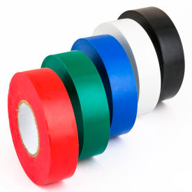 Sunlite® Electrical Tape 3/4"" x 60' Black/White/Blue/Green/Red Pack of 5