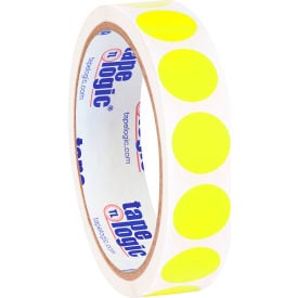 Tape Logic® 3/4"" Dia. Round Inventory Paper Labels Fluorescent Yellow Roll of 500