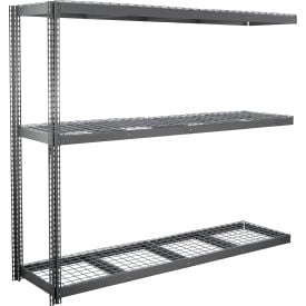 Global Industrial 3 Shelf Extra Heavy Duty Boltless Shelving Add On 96""W x 24""D x 72""H Wire Deck