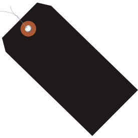 Global Industrial Plastic Shipping Tag Pre-Wired 6-1/4""L x 3-1/8""W Black 100/Pack