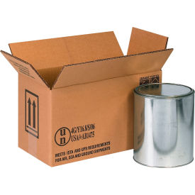Global Industrial Haz Mat Boxes For Two 1 Gallon Containers 14-1/8""Lx6-7/8""Wx7-7/8""H Kraft