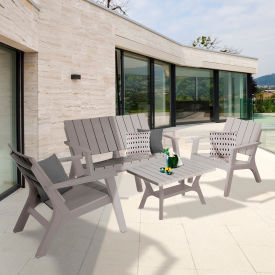 DUKAP® Enzo 4 Piece Outdoor Sofa Seating Set Gray