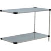 Nexel® 2 Shelf Galvanized Steel Solid Shelving Unit Add On 42""W x 18""D x 34""H