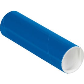 Global Industrial™ Mailing Tubes with Caps 2""Dia. x 6""L 0.060"" Thick Blue 50/Pack