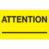 Tape Logic® Labels with ""Attention "" Print 5""L x 3""W Fluorescent Yellow Roll of 500