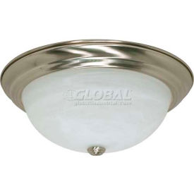 Nuvo 60/199 3 Light-Ceiling-Flush Mount Alabaster Glass Brushed Nickel 15.25""W X 6""H