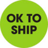 Tape Logic® 2"" Dia. Round Paper Labels with ""Ok To Ship"" Print Fluorescent Green Roll of 500