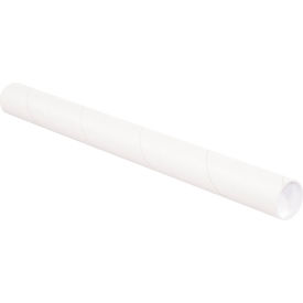 Global Industrial™ Mailing Tubes with Caps 2-1/2""Dia. x 26""L 0.070"" Thick White 34/Pack