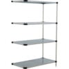 Nexel® 4 Shelf Galvanized Steel Solid Shelving Unit Add On 54""W x 24""D x 63""H