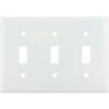 Sunlite® Toggle Switch Plate 3-Gang White Pack of 12