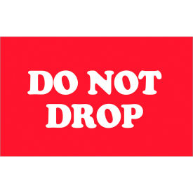 Tape Logic® Labels with ""Do Not Drop"" Print 5""L x 3""W Red/White Roll of 500