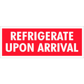 Tape Logic® Labels with ""Refrigerate Upon Arrival"" Print 4""L x 1-1/2""W Red/White Roll of 500