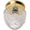 Satco 77-125 1 Light - 6"" - Ceiling Fixture - Clear Pineapple Glass  Polished Brass