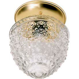Satco 77-125 1 Light - 6"" - Ceiling Fixture - Clear Pineapple Glass  Polished Brass