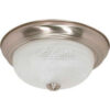 Satco 60-198 2 Light - 13"" - Flush Mount - Alabaster Glass  Brushed Nickel