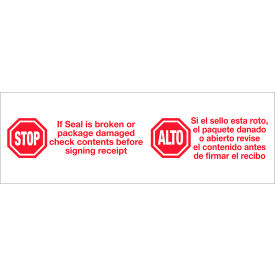Tape Logic® Carton Sealing Tape Stop/Alto 3"" x 110 Yds. 2.2 Mil Red/White
