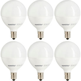 Sunlite® LED G16.5 Bulb 120V 7W 500 Lumens Candelabra Screw Base Warm White Pack of 6