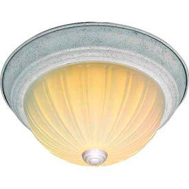 Satco 76-127 2 Light - 13"" - Flush Mount - Frosted Melon Glass  Textured White