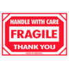 Tape Logic® Labels w/ ""Fragile-Handle With Care"" Print 3""L x 2""W Red/White Text Roll of 500