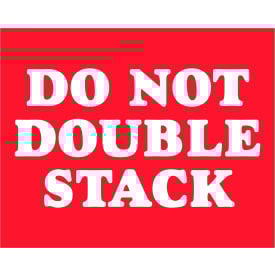 Tape Logic® Labels w/ ""Do Not Double Stack"" Print 10""L x 8""W White Text/Red Back Roll of 250