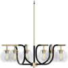 Ambiate Grioto Chandelier Light Fixture 6 Medium E26 Base Sockets 40W 120V Black/Gold