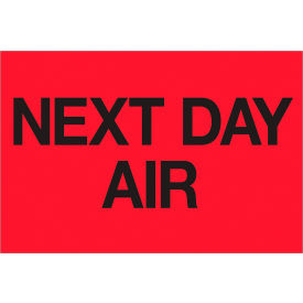 Tape Logic® Labels with ""Next Day Air"" Print 3""L x 2""W Fluorescent Red Roll of 500