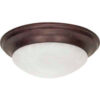 Nuvo 60/282 3 Light-Ceiling-Flush Mount W/Alabaster Glass Old Bronze 17""W X 6""H