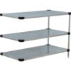 Nexel® 3 Shelf Galvanized Steel Solid Shelving Unit Add On 36""W x 18""D x 34""H