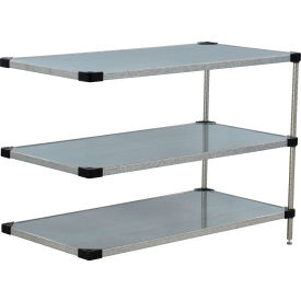 Nexel® 3 Shelf Galvanized Steel Solid Shelving Unit Add On 36""W x 18""D x 34""H