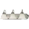 Satco 60/317 Ballerina 3 Light - 24"" - Vanity w/ Alabaster Glass Bell Shades  Polished Chrome