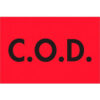 Tape Logic® Labels with ""C.O.D."" Print 3""L x 2""W Fluorescent Red Roll of 500