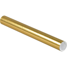 Global Industrial™ Mailing Tubes with Caps 2""Dia. x 18""L 0.060"" Thick Gold 50/Pack