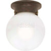 Satco 60-247 1 Light - 6"" - Ceiling Mount - White Ball  Old Bronze