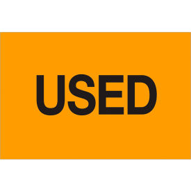 Tape Logic® Paper Labels with ""Used"" Print 3""L x 2""W Fluorescent Orange Roll of 500