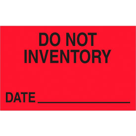Tape Logic® Labels w/ ""Do Not Inventory..."" Print 2""L x 1-1/4""W Fluorescent Red Roll of 500