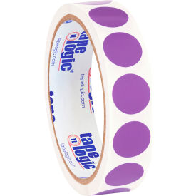 Tape Logic® 3/4"" Dia. Round Inventory Paper Labels Purple Roll of 500