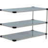 Nexel® 3 Shelf Galvanized Steel Solid Shelving Unit Add On 72""W x 18""D x 34""H